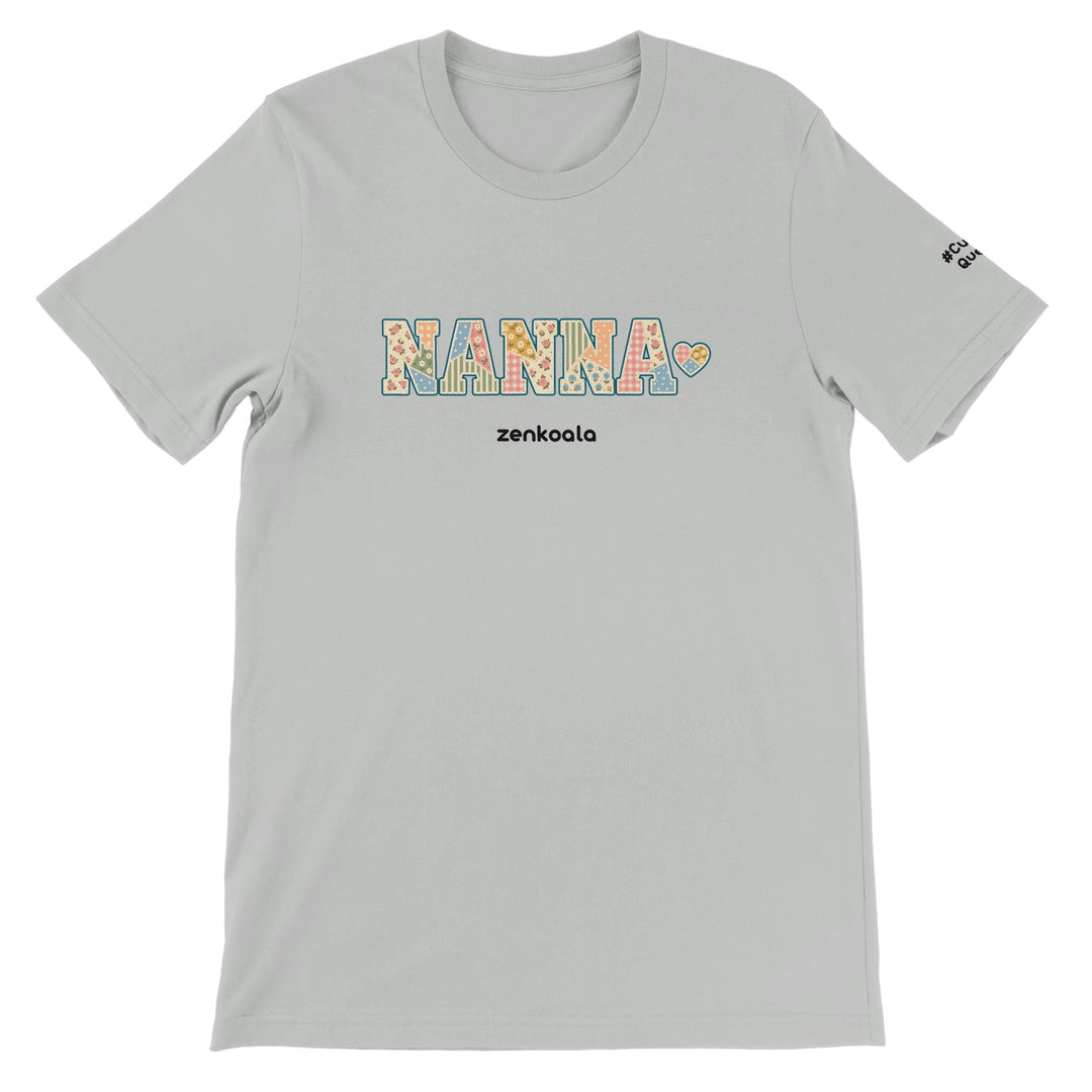 Nanna Faux Patchwork feel-good tee in silver, Zen Koala Australia