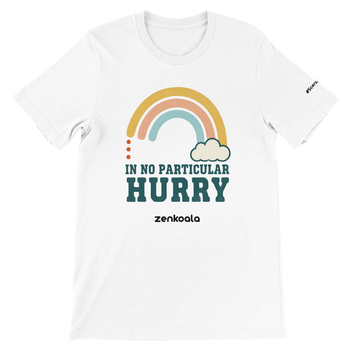In No Particular Hurry feel-good tee in white — Zen Koala Australia