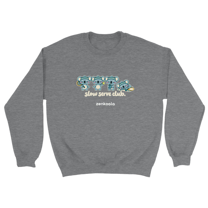 Slow Serve Club feel-good sweatshirt in sport grey, Zen Koala Australia