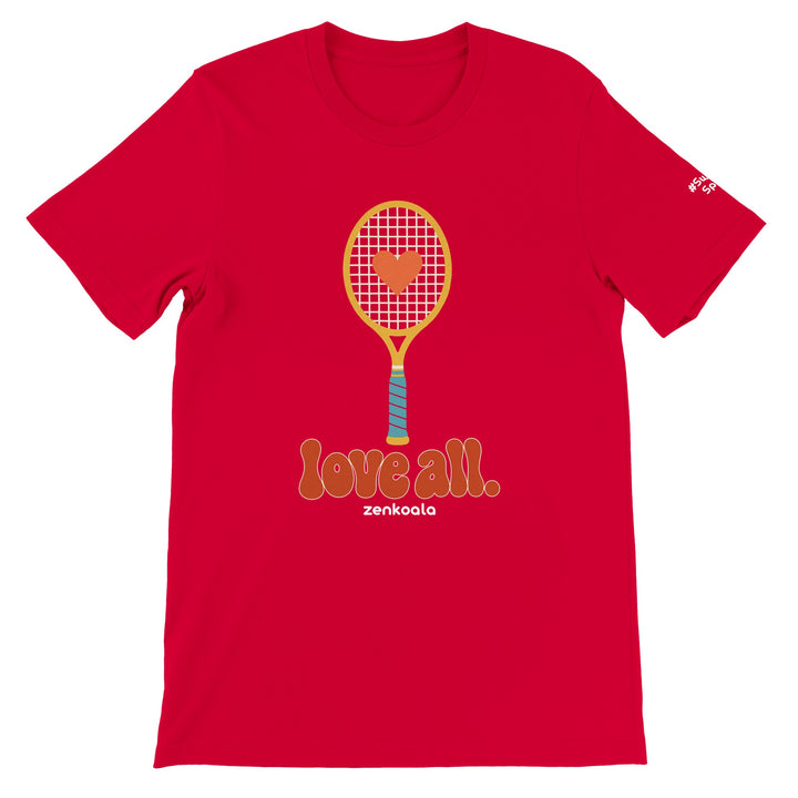 Love All feel-good tee in red, Zen Koala Australia