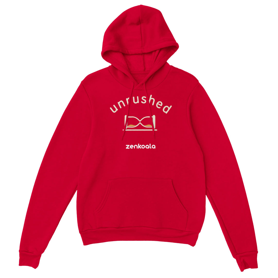 Unrushed feel-good hoodie in Red — Zen Koala Australia