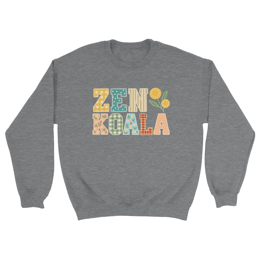 Zen Koala Faux Patchwork feel-good sweatshirt in sport grey, Zen Koala Australia