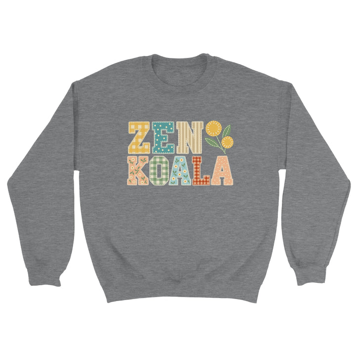 Zen Koala Faux Patchwork feel-good sweatshirt in sport grey, Zen Koala Australia