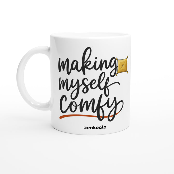 Making Myself Comfy mug in all white, Zen Koala Australia