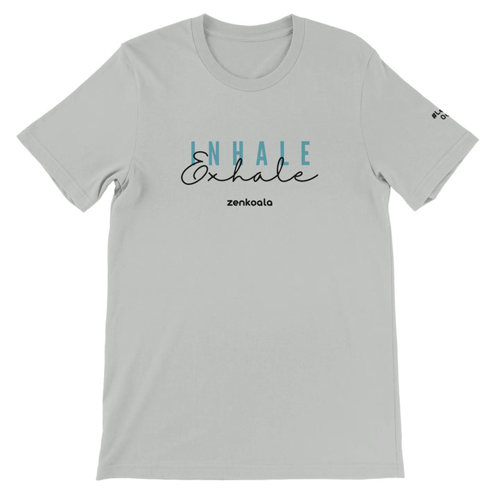 Exhale feel-good tee in silver, Zen Koala Australia