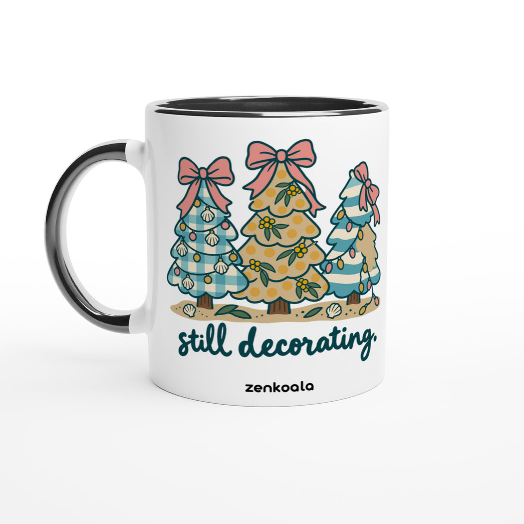 Still Decorating mug in black: white with a black rim, inside and handle, Zen Koala Australia