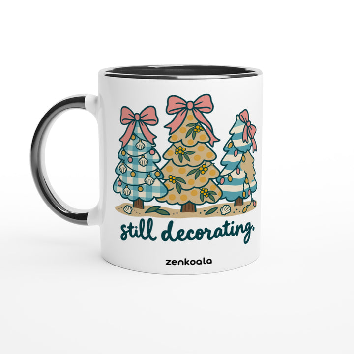 Still Decorating mug in black: white with a black rim, inside and handle, Zen Koala Australia