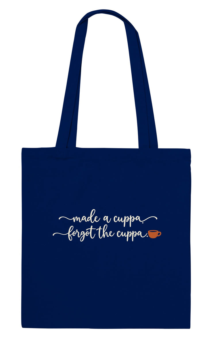 Made a Cuppa Forgot the Cuppa feel-good tote bag in navy, Zen Koala Australia