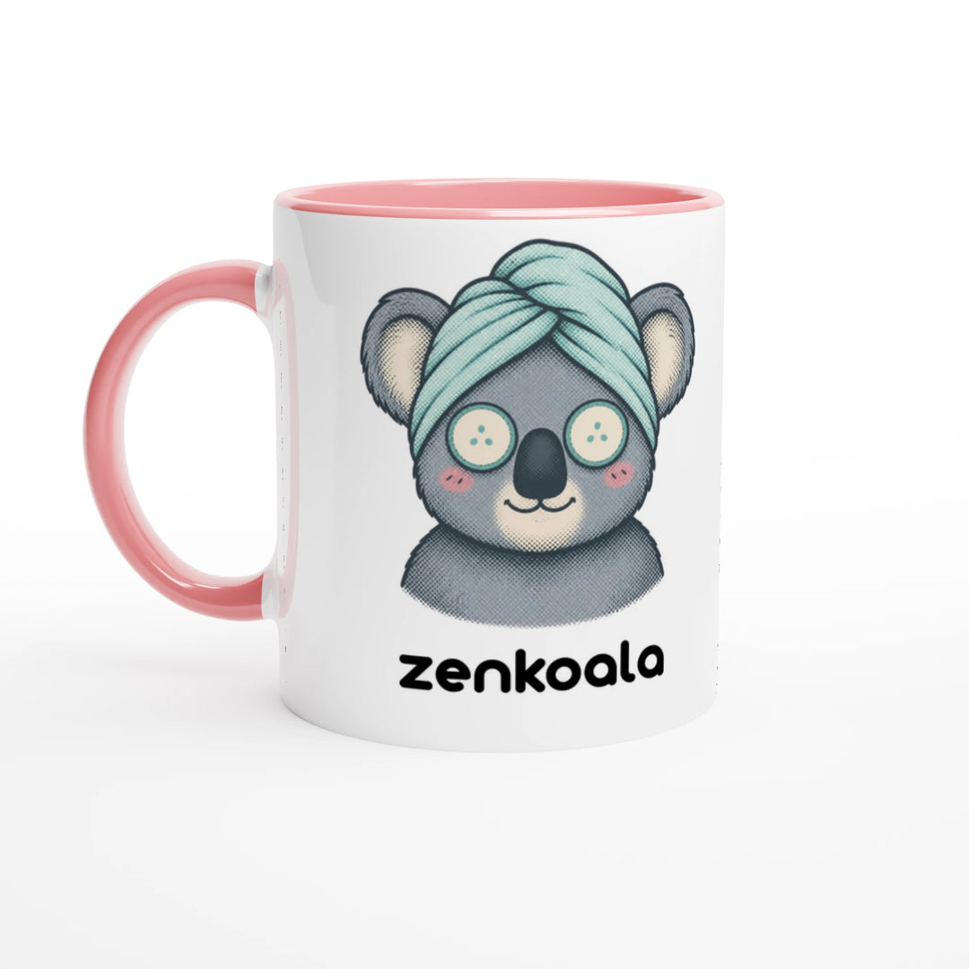 Koala Spa Day feel-good mug, pink inside — Zen Koala Australia