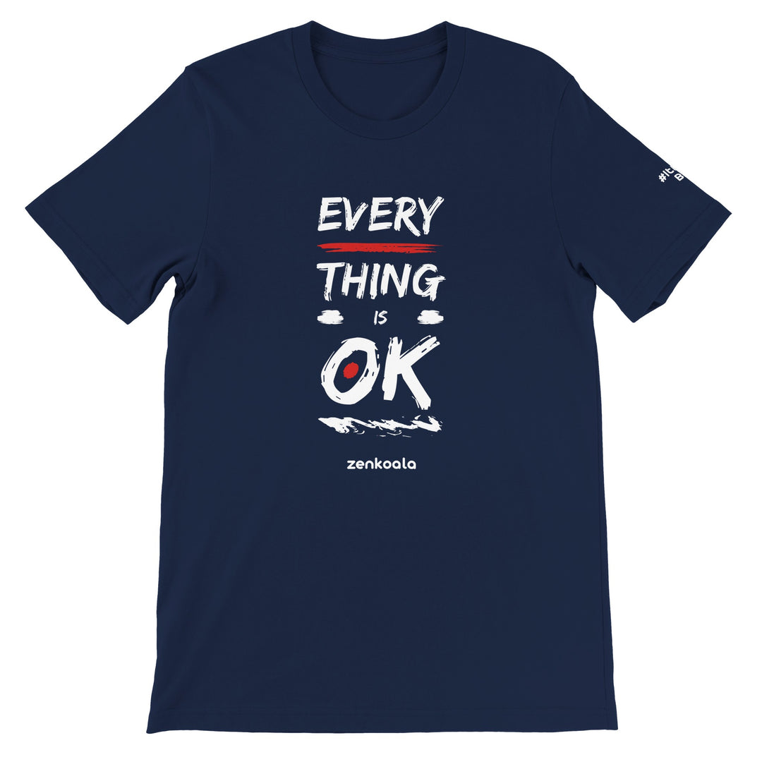 Everything is OK feel-good tee in navy, Zen Koala Australia
