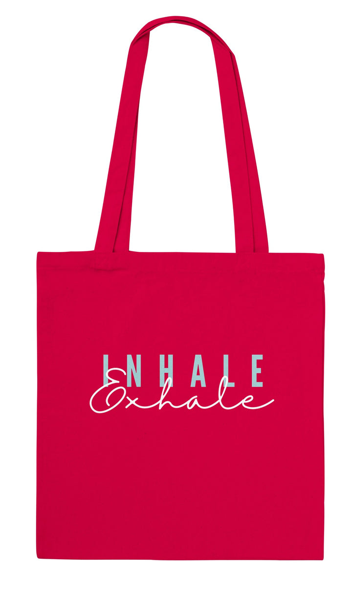 Exhale feel-good tote bag in red, Zen Koala Australia