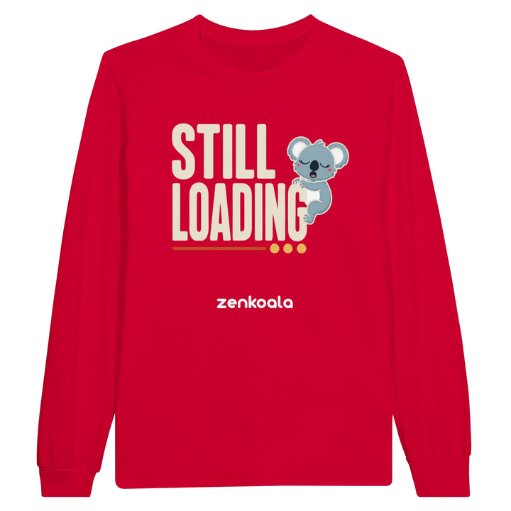 Still Loading Koala long sleeve tee in red — Zen Koala Australia