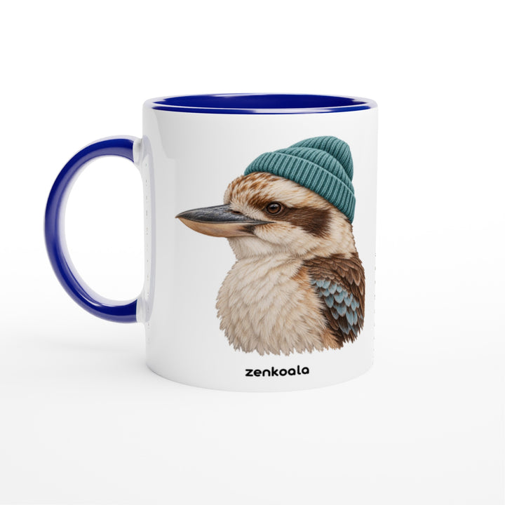 Kookaburra Beanie feel-good mug: a kookaburra in a beanie, Zen Koala Australia