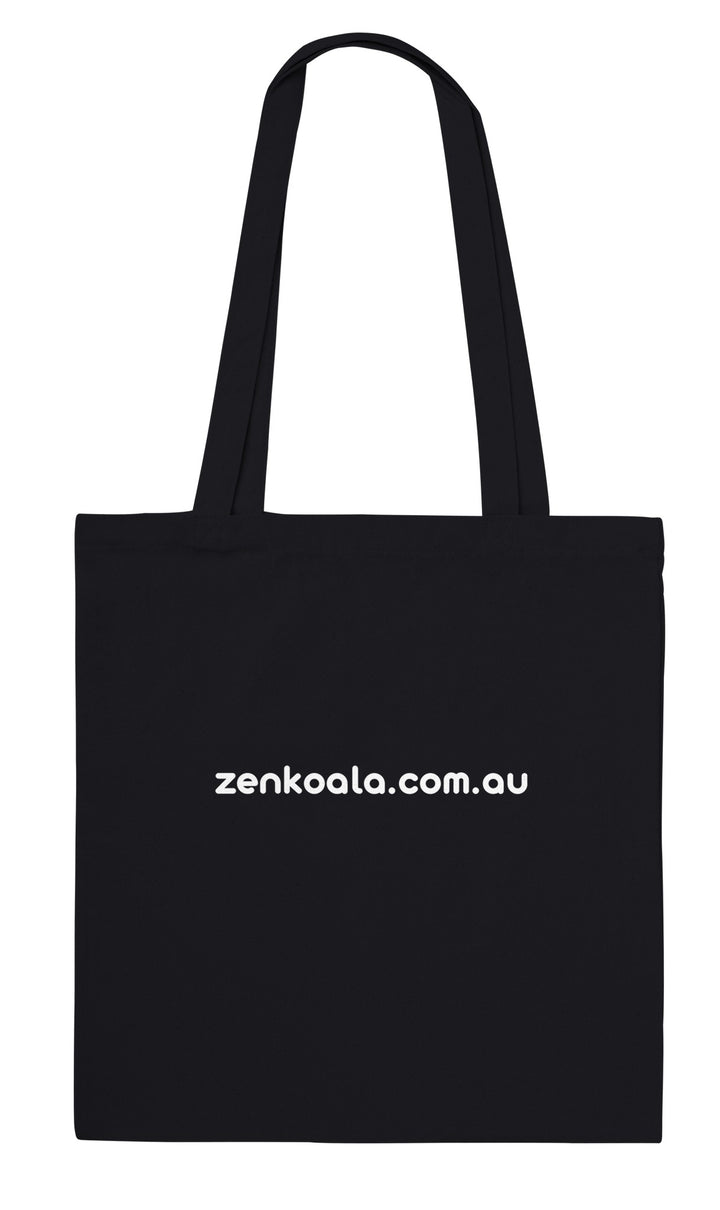 Back of the Exhale tote bag: zenkoala.com.au, Zen Koala Australia