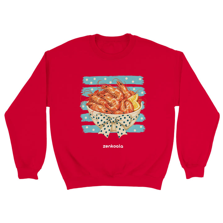 Prawns feel-good sweatshirt in red, Zen Koala Australia