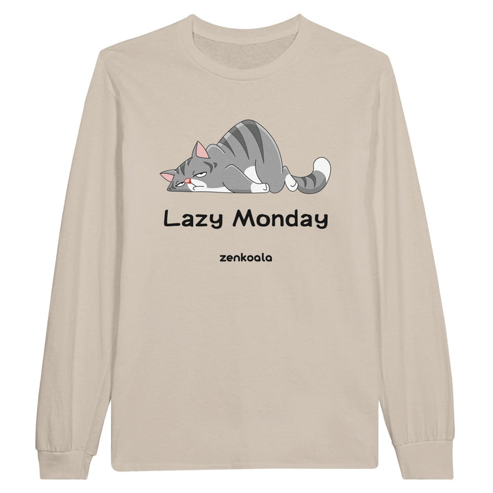 Lazy Monday feel-good long sleeve tee in sand, Zen Koala Australia
