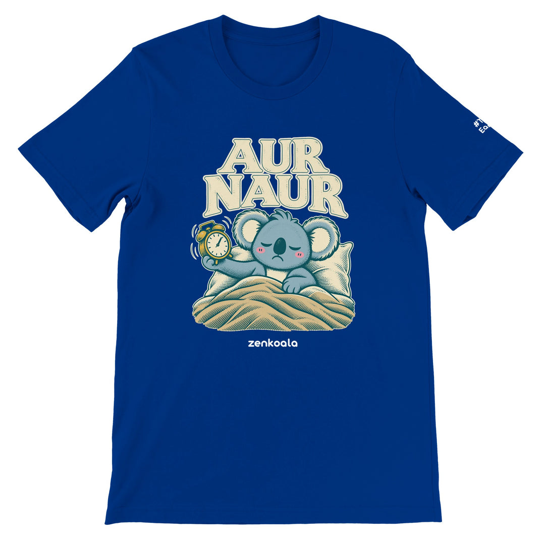 Aur Naur feel-good tee in true royal, Zen Koala Australia