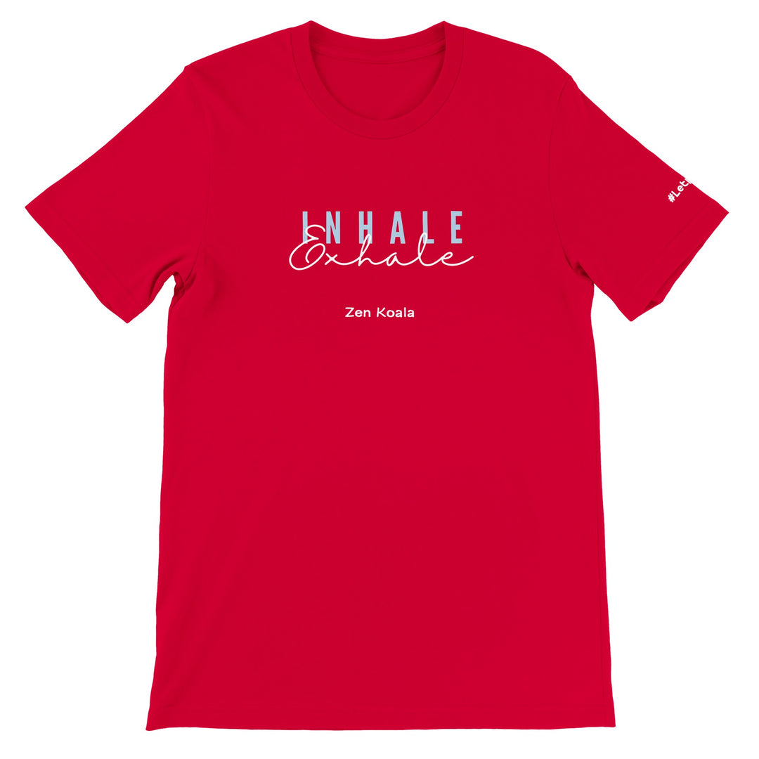 Exhale feel-good tee — drop your shoulders, unclench your jaw, and let it out. Zen Koala Australia