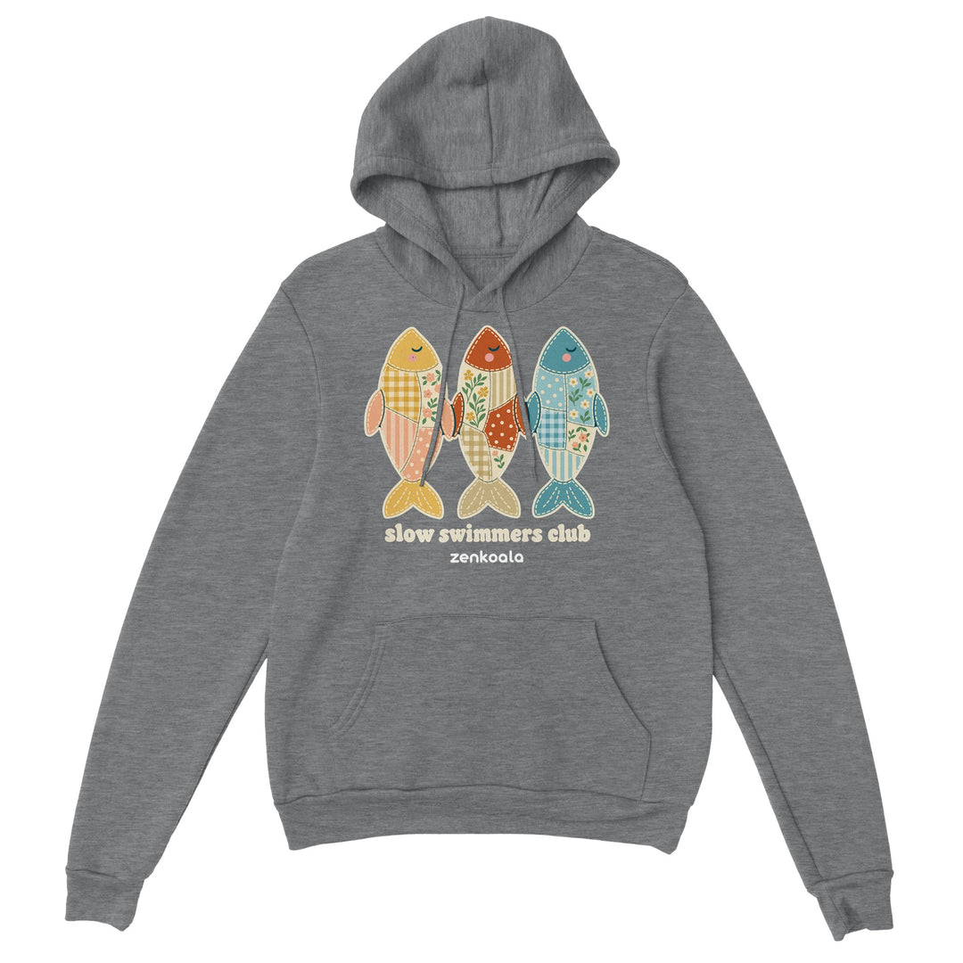 Slow Swimmers Club feel-good hoodie in sport grey, Zen Koala Australia