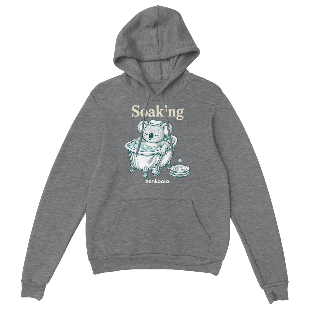 Soaking Koala Bath feel-good hoodie in sport grey, Zen Koala Australia