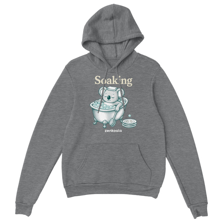 Soaking Koala Bath feel-good hoodie in sport grey, Zen Koala Australia