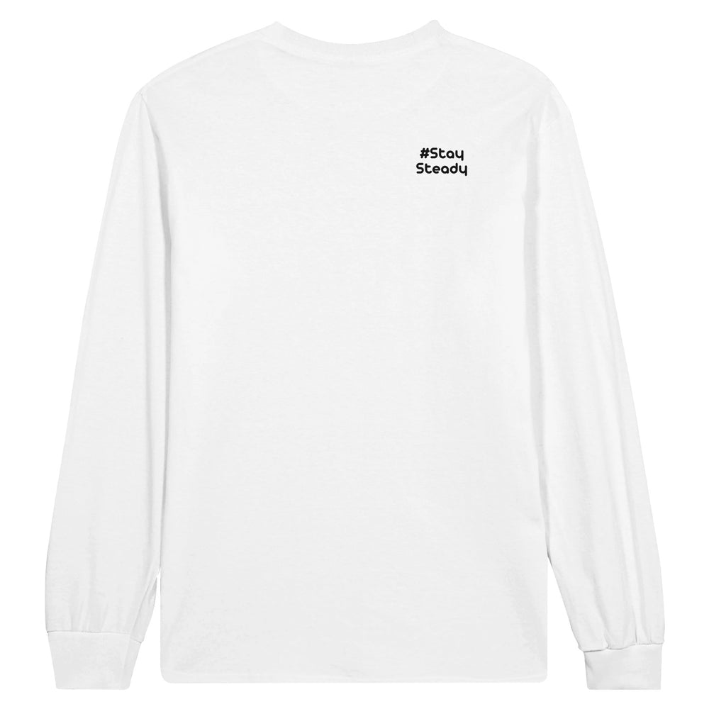 Back shoulder: #StaySteady, Zen Koala Australia feel-good clothing