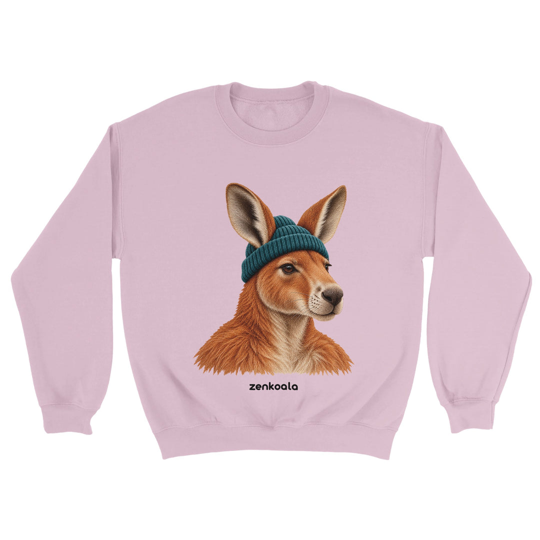 Kangaroo Beanie feel-good sweatshirt in light pink, Zen Koala Australia