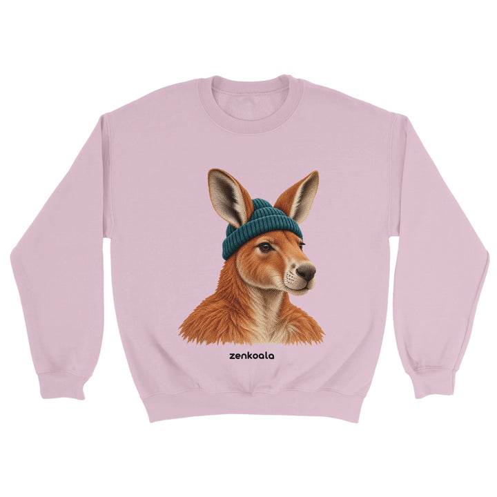 Kangaroo Beanie feel-good sweatshirt in light pink, Zen Koala Australia