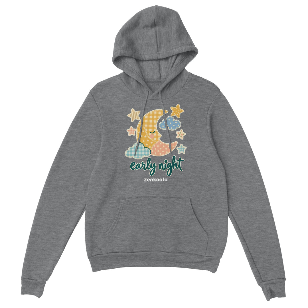 Early Night Moon feel-good hoodie in sport grey, Zen Koala Australia