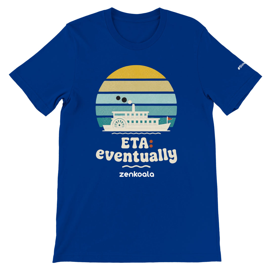 ETA Eventually feel-good tee in true royal — Zen Koala Australia