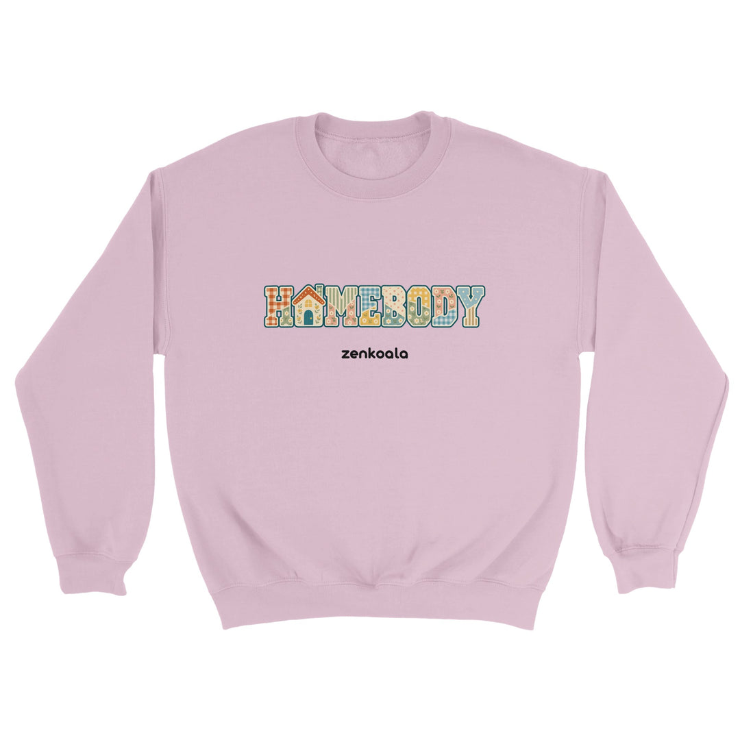 Homebody Faux Patchwork feel-good sweatshirt in light pink, Zen Koala Australia