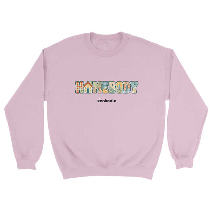 Homebody Faux Patchwork feel-good sweatshirt in light pink, Zen Koala Australia