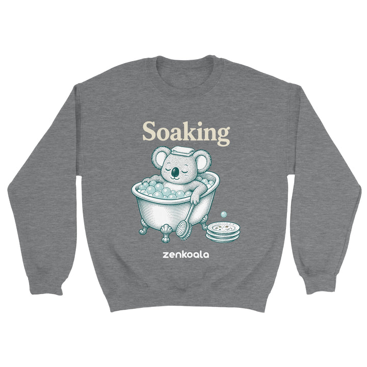 Soaking Koala Bath feel-good sweatshirt in sport grey — Zen Koala Australia