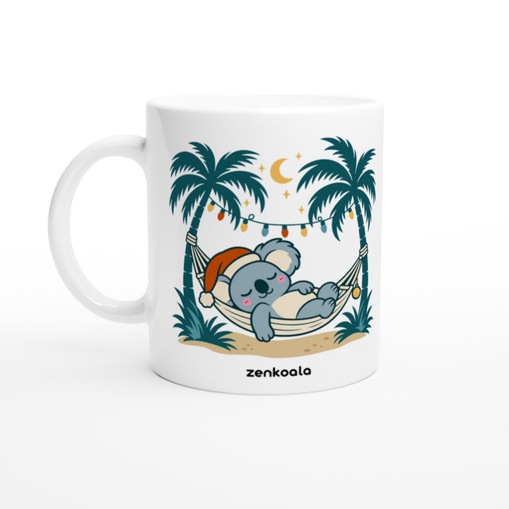 Koala Santa Hammock mug in all white, Zen Koala Australia