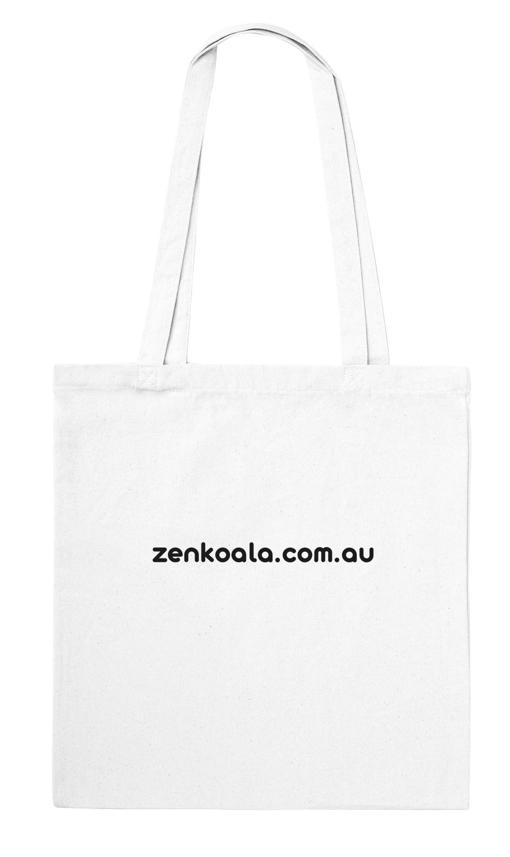 Back of the Always Late But Worth It tote bag: zenkoala.com.au, Zen Koala Australia
