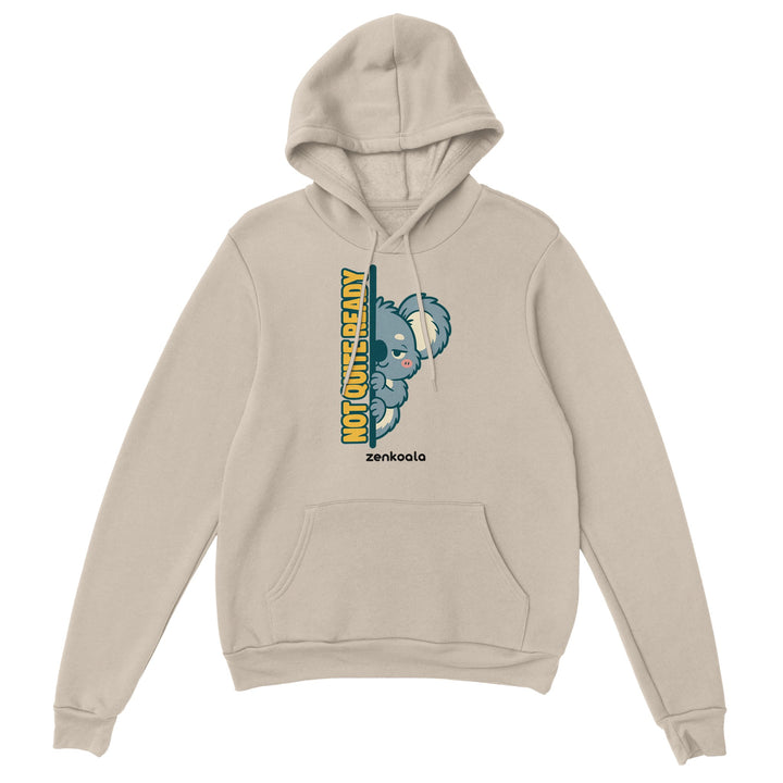 Not Quite Ready feel-good hoodie in sand, Zen Koala Australia