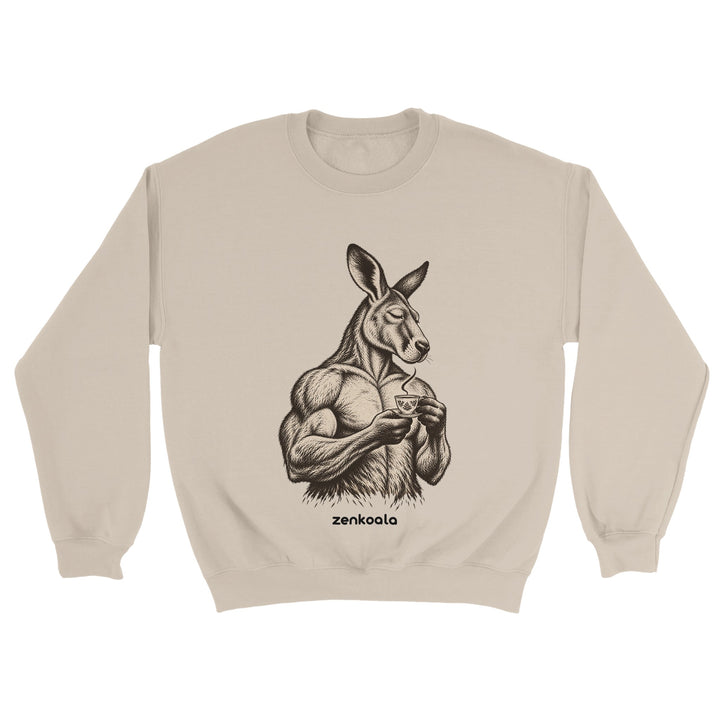 Buff Roo Teacup feel-good sweatshirt in sand, Zen Koala Australia