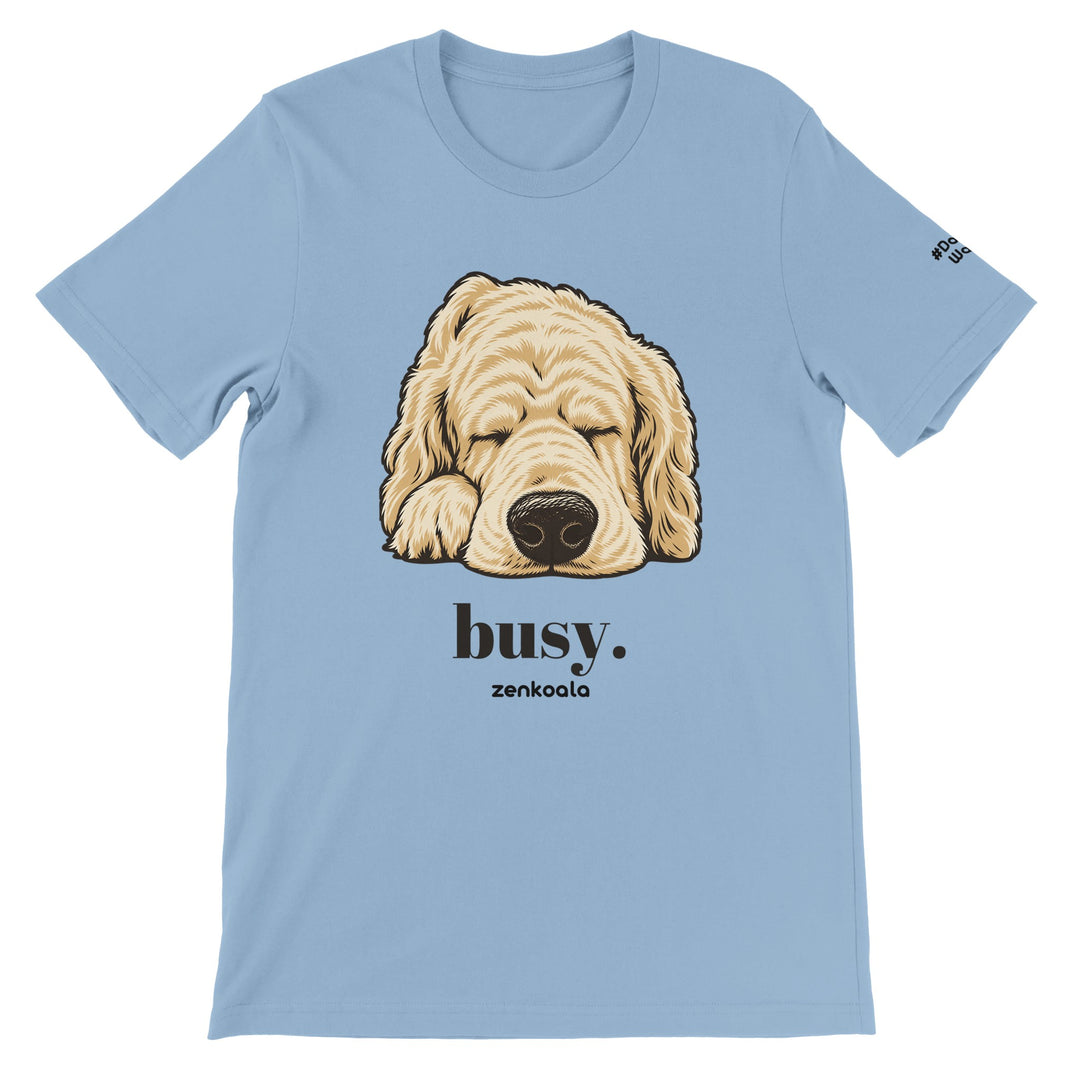 Busy feel-good tee in light blue, Zen Koala Australia