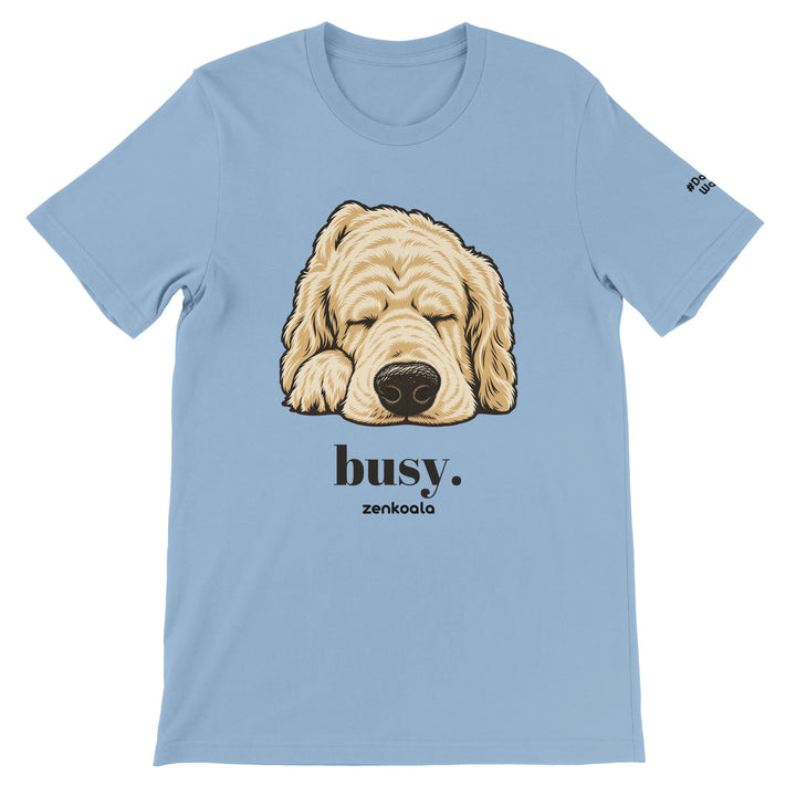 Busy feel-good tee in light blue, Zen Koala Australia