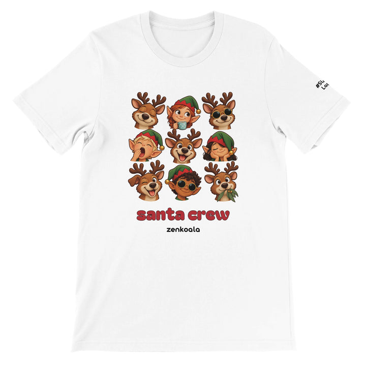 Santa Crew feel-good tee in white, Zen Koala Australia