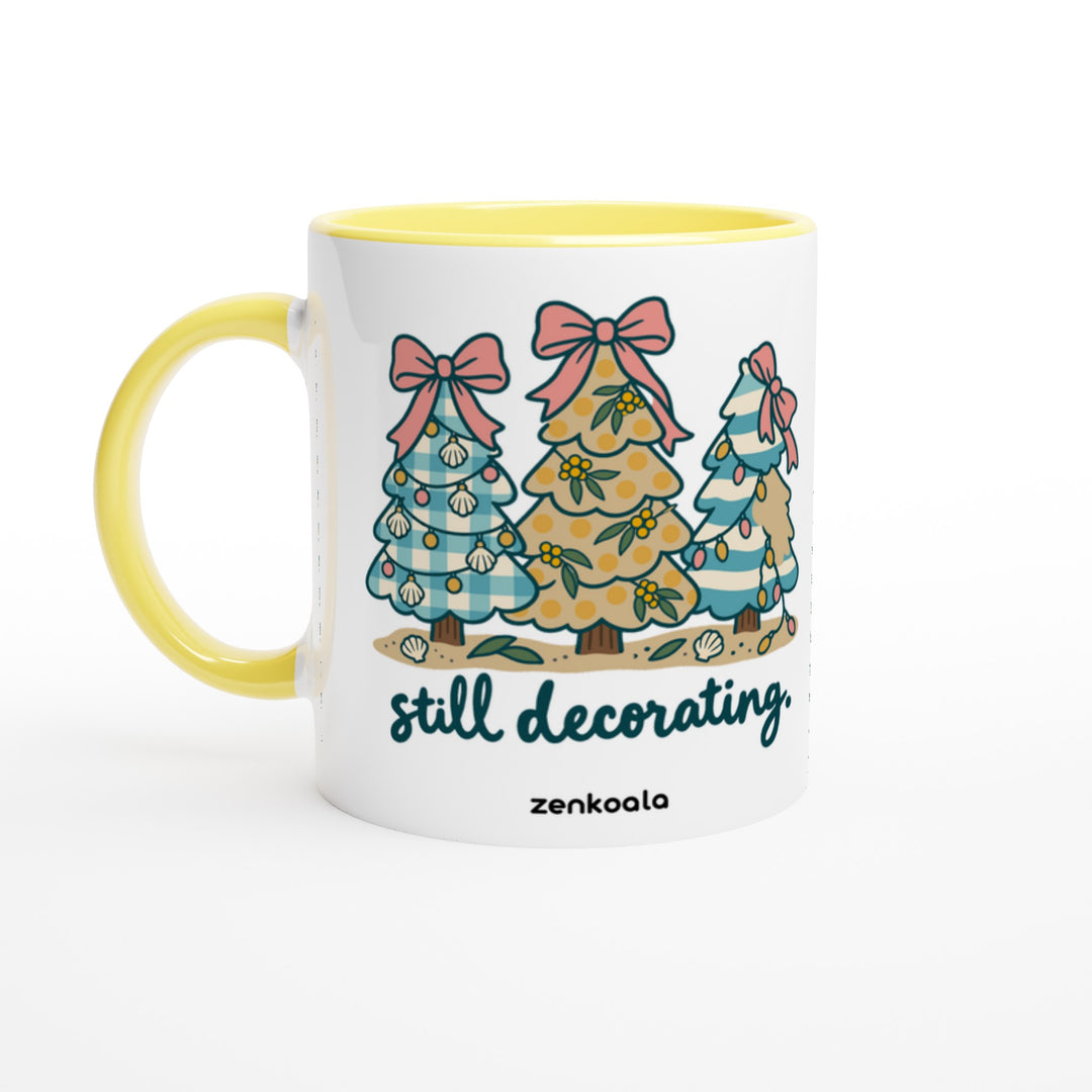 Still Decorating mug in yellow: white with a yellow rim, inside and handle, Zen Koala Australia