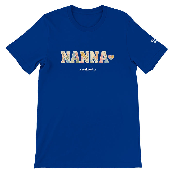 Nanna Faux Patchwork feel-good tee in true royal, Zen Koala Australia