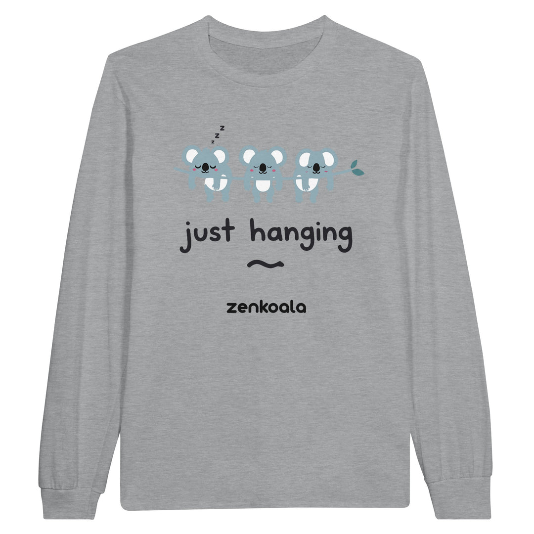 Just Hanging long sleeve tee in sports grey — Zen Koala Australia