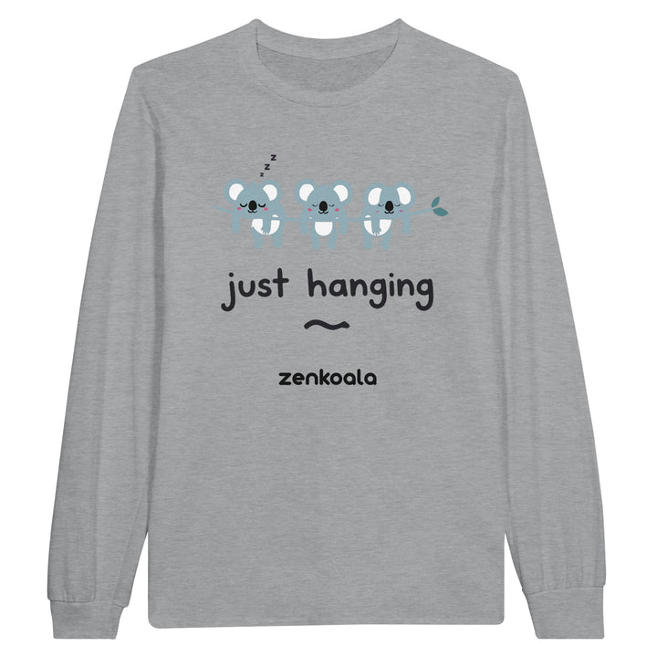 Just Hanging long sleeve tee in sports grey — Zen Koala Australia