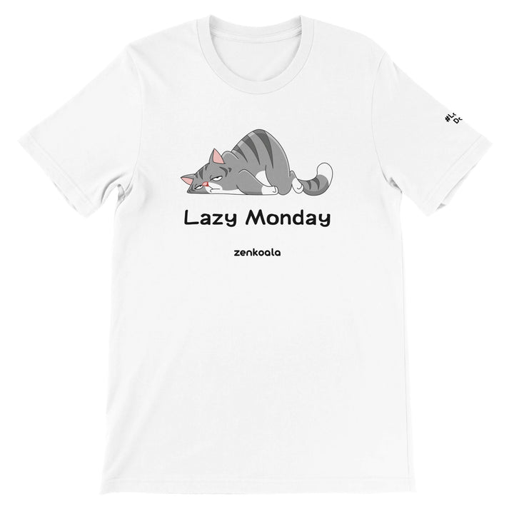 Lazy Monday feel-good tee in white, Zen Koala Australia