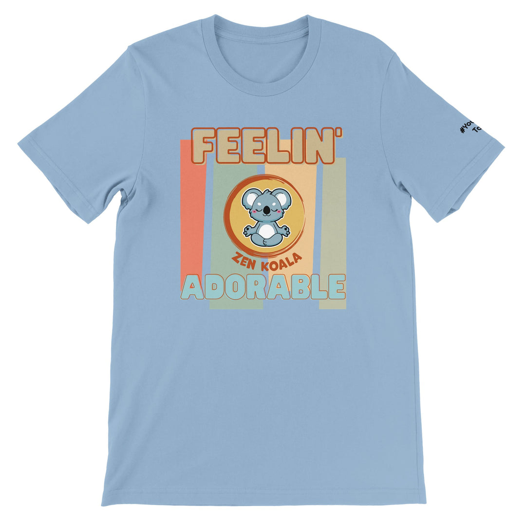 Feeling Adorable feel-good t-shirt in light blue — Zen Koala Australia