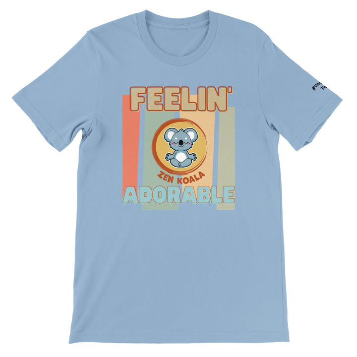 Feeling Adorable feel-good t-shirt in light blue — Zen Koala Australia