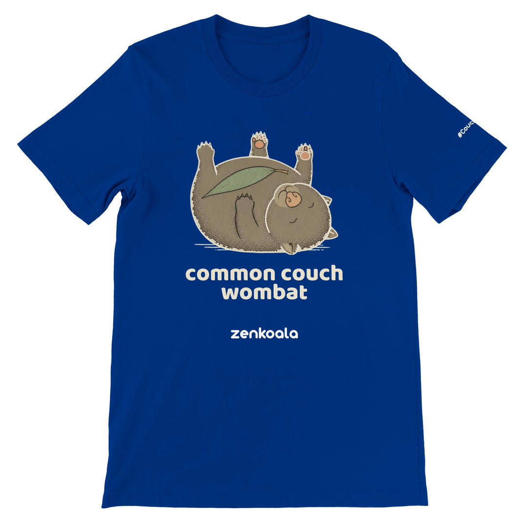 Common Couch Wombat feel-good tee in true royal — Zen Koala Australia