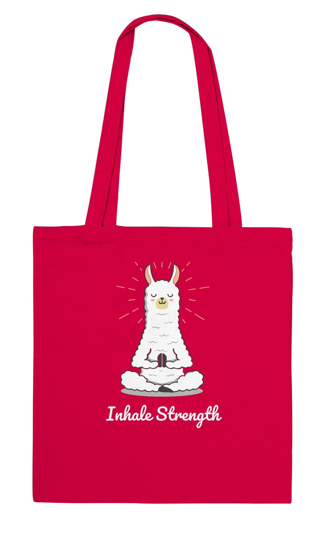 Breathe feel-good tote bag in red, Zen Koala Australia