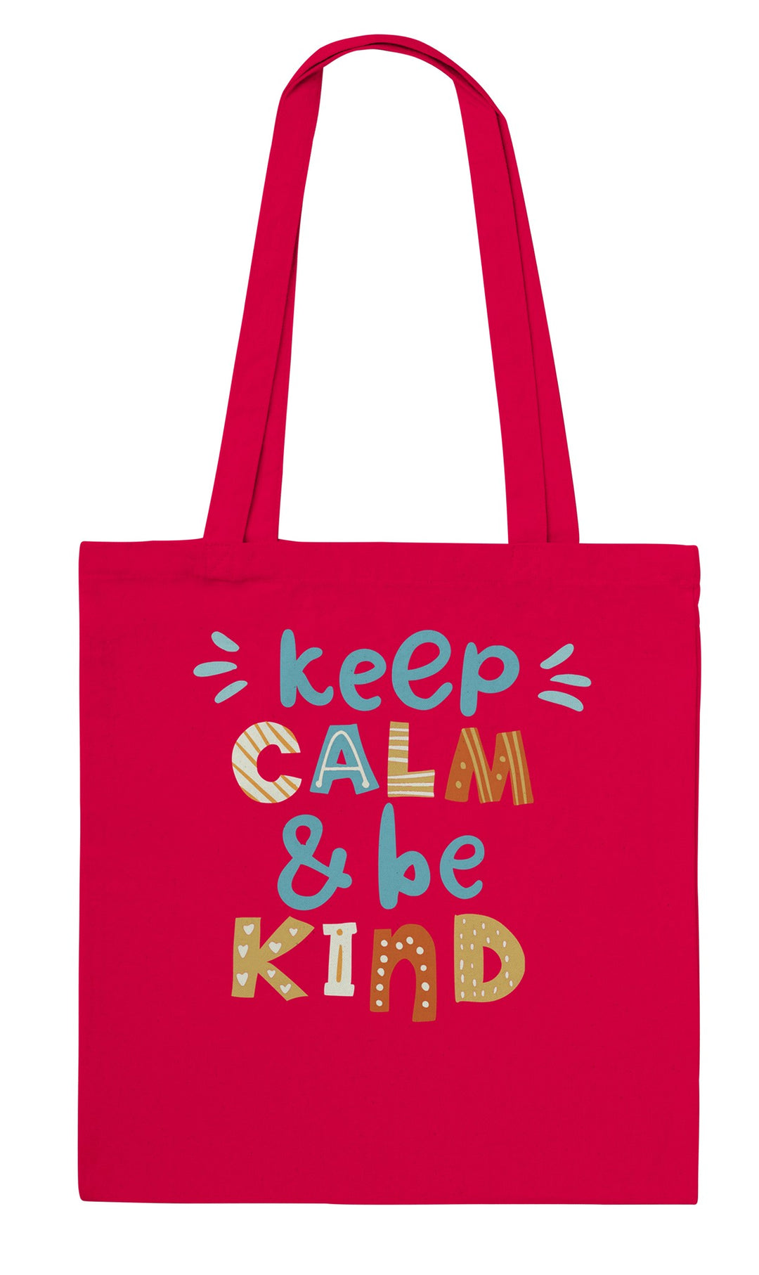 Keep Calm, Be Kind feel-good tote bag in red, Zen Koala Australia